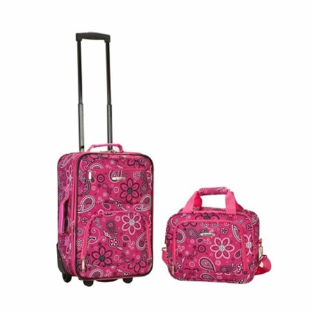 FOX LUGGAGE Rockland 2 Pc Pink Bandana Luggage Set F102-PINKBANDANA